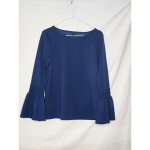 Ann Taylor‎  Navy Blue Bell Sleeve Top Size Small